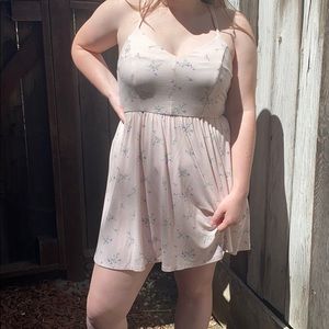 Baby Pink Floral Print Summer Dress